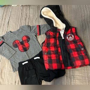 Mickey Long sleeve, vest, and warm up set